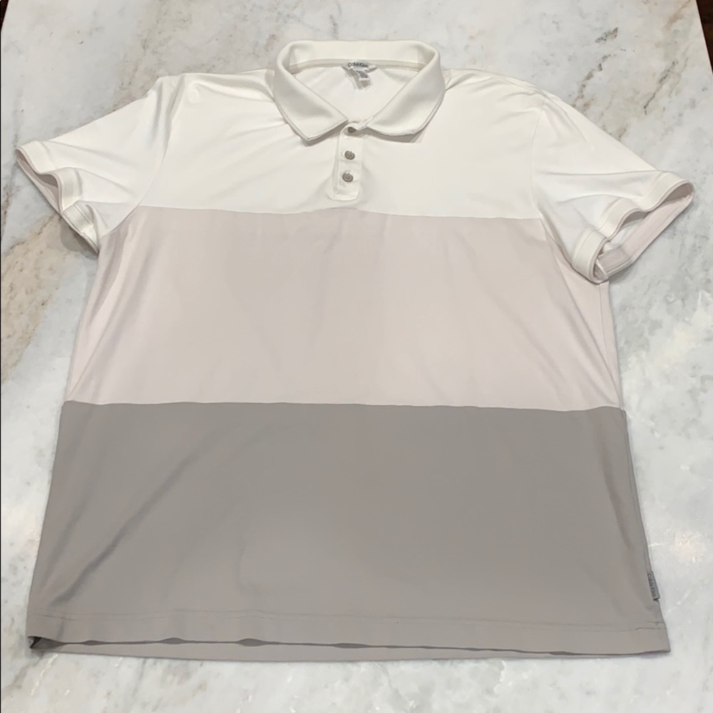 Calvin Klein soft cotton tricolor slim fit polo